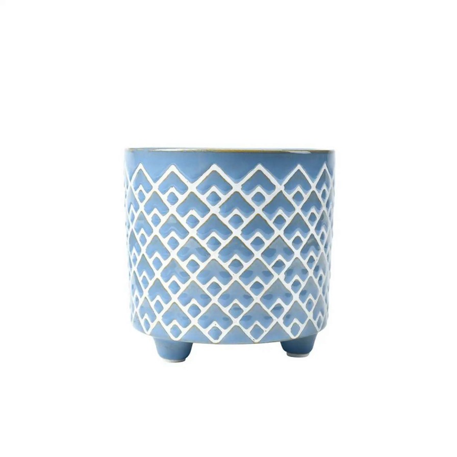 Collections * | Burgon & Ball Bilbao Blue Glazed Pot Small