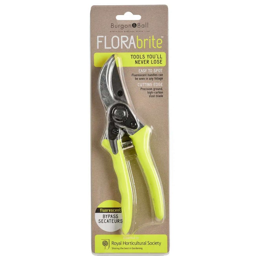 Tools * | Burgon & Ball Florabrite Yellow Bypass Secateurs