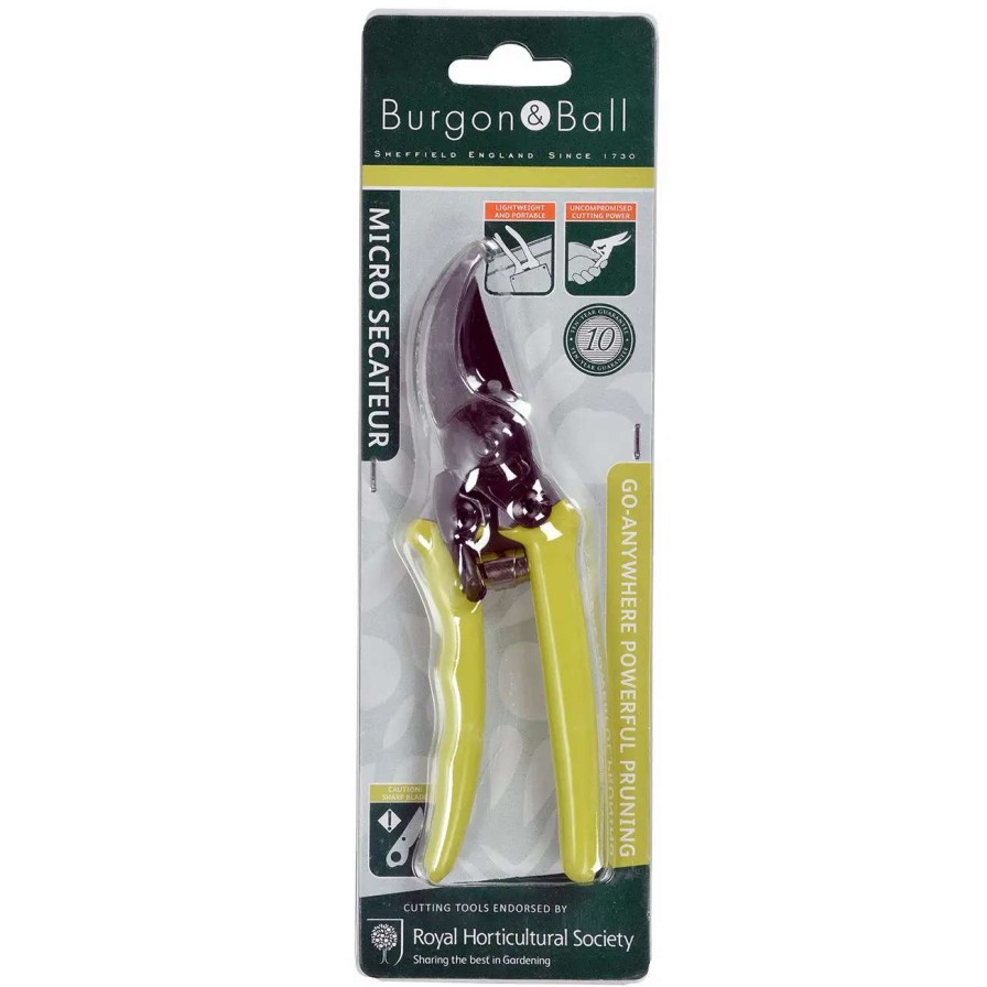 Tools * | Burgon & Ball Micro Secateur Rhs Endorsed Green Handle