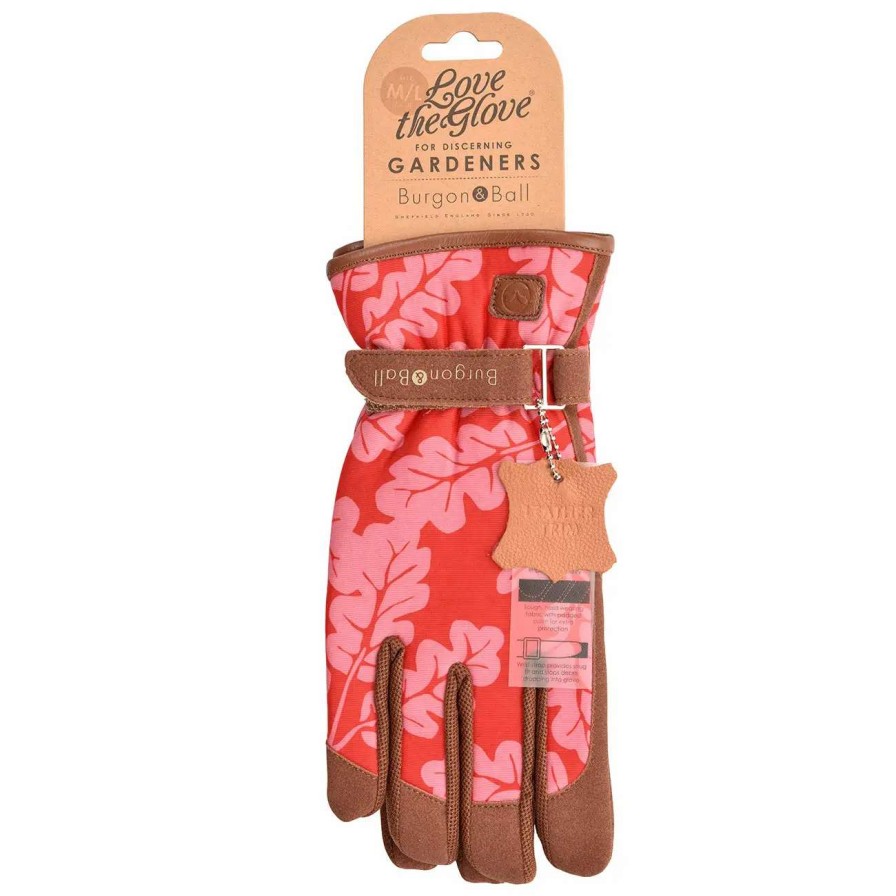 Collections * | Burgon & Ball Love The Glove Oak Leaf Poppy M/L