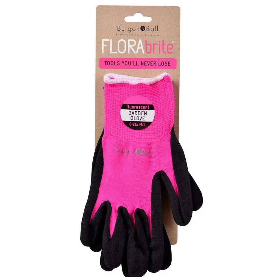 Collections * | Burgon & Ball Florabrite Pink Garden Gloves M/L