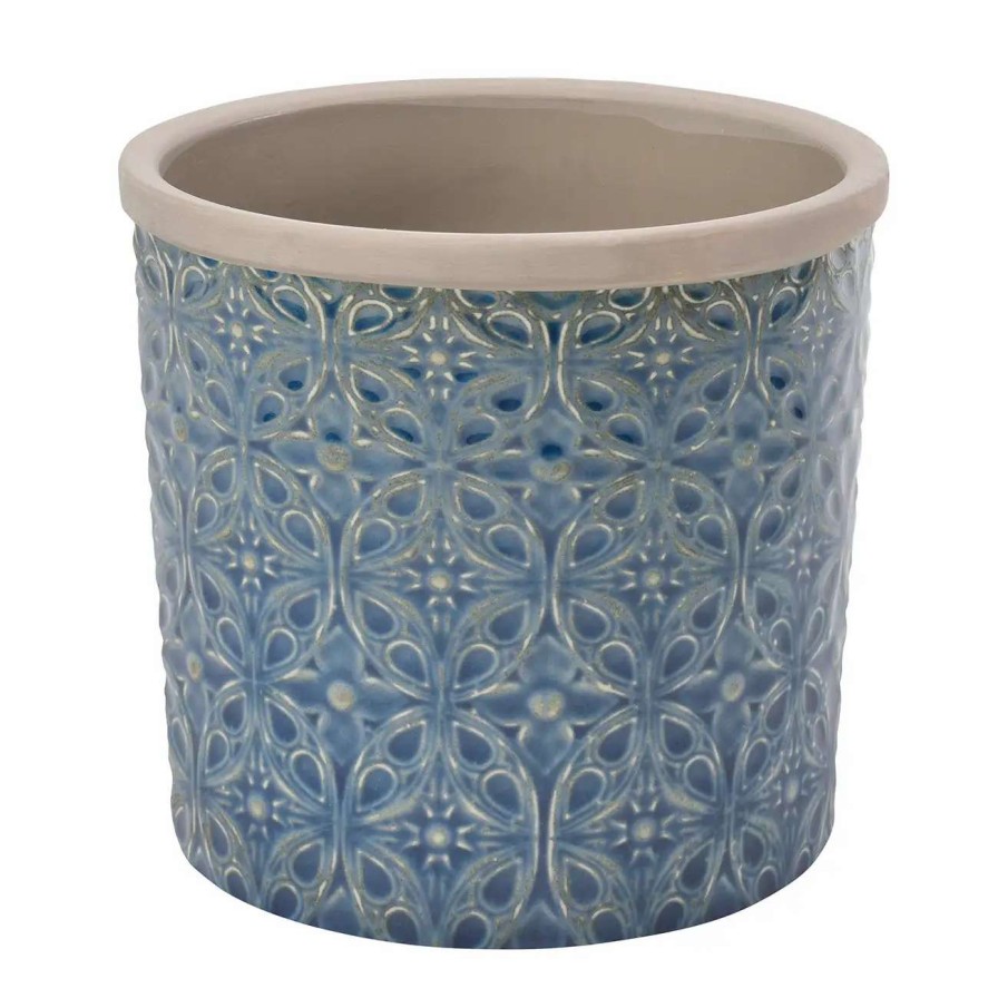 Collections * | Burgon & Ball Porto Dark Blue Glazed Pot Large