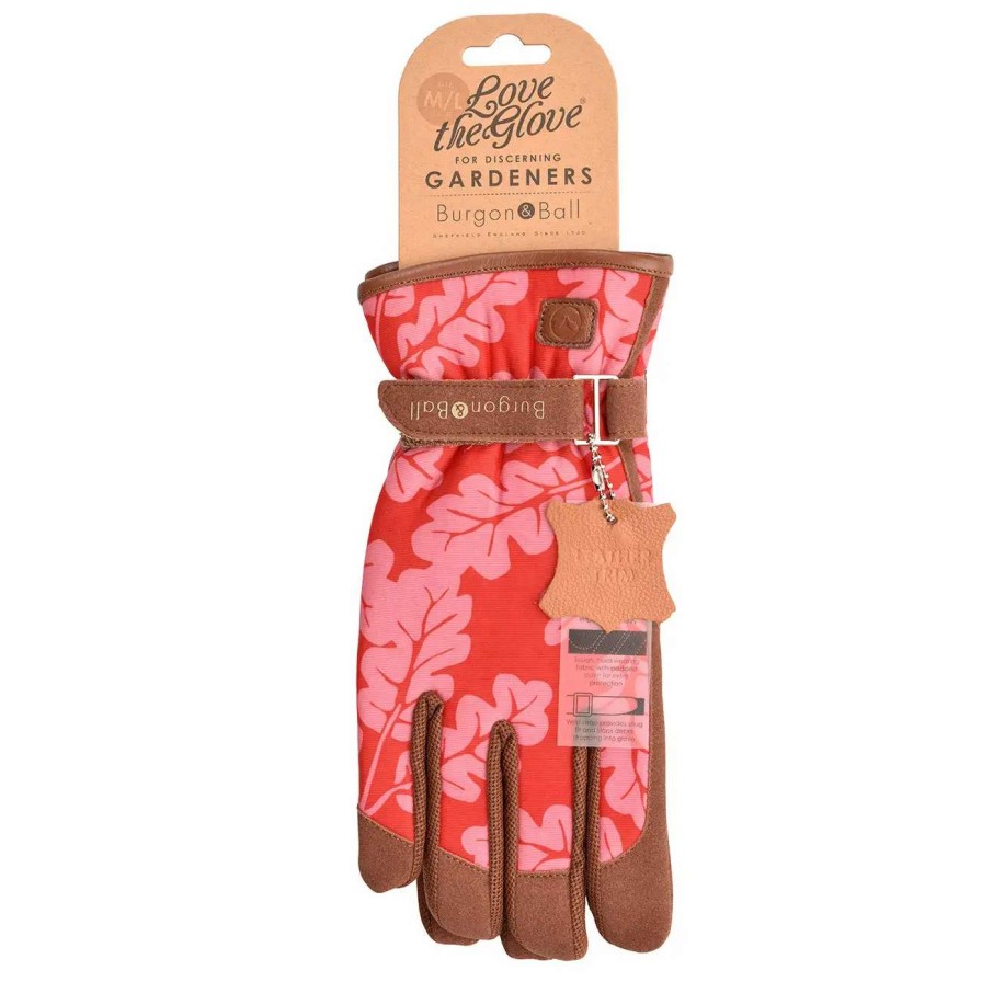 Collections * | Burgon & Ball Love The Glove Oak Leaf Poppy S/M