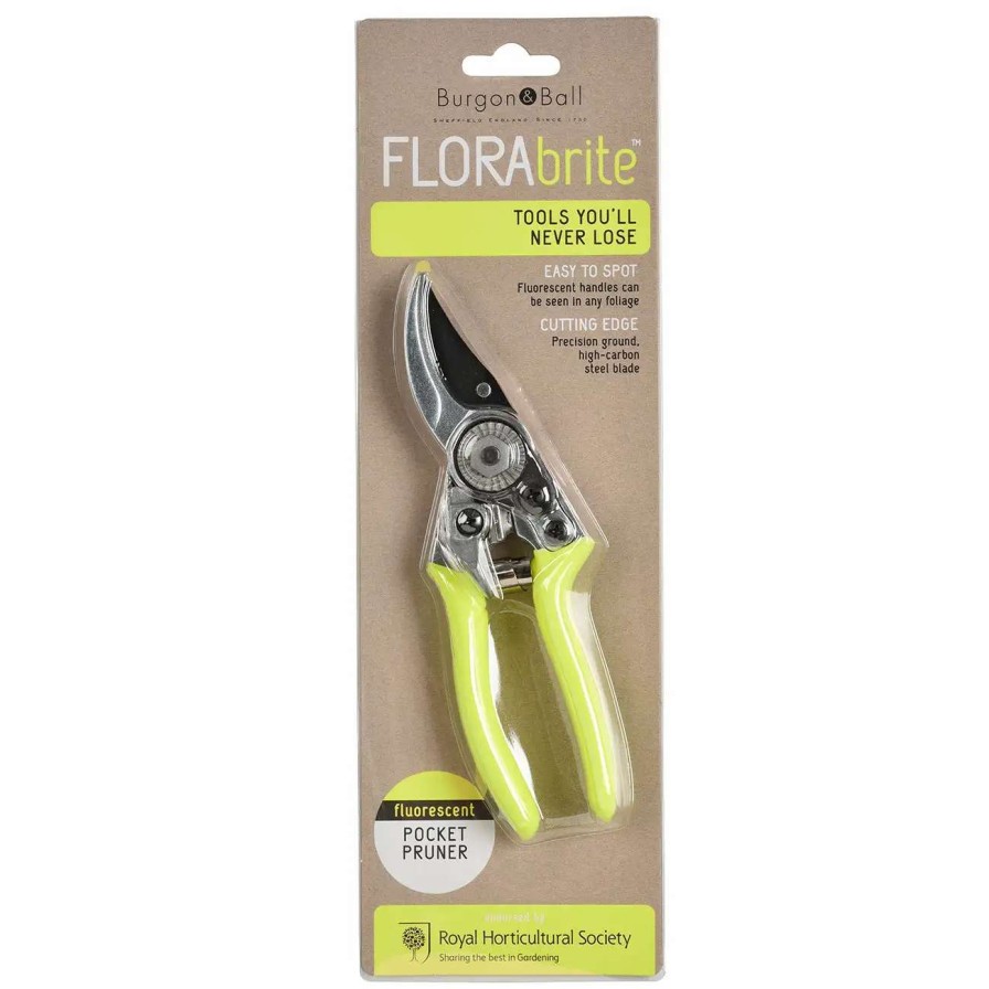 Tools * | Burgon & Ball Florabrite Yellow Pocket Pruner