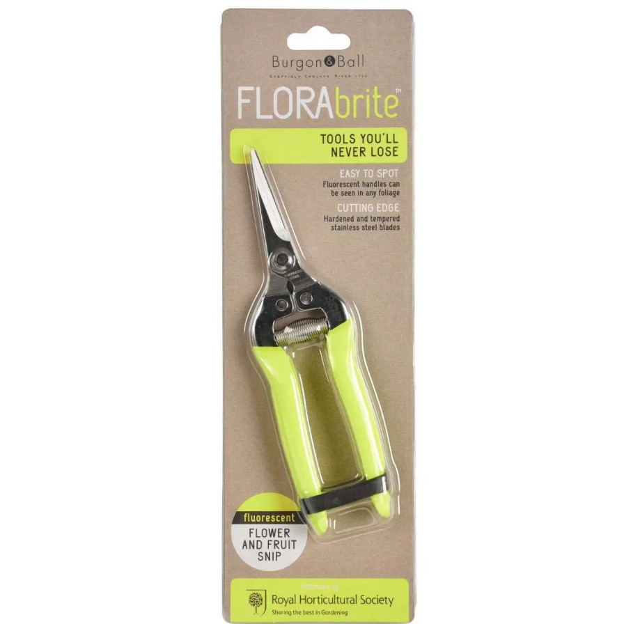 Tools * | Burgon & Ball Florabrite Yellow Flower & Fruit Snip