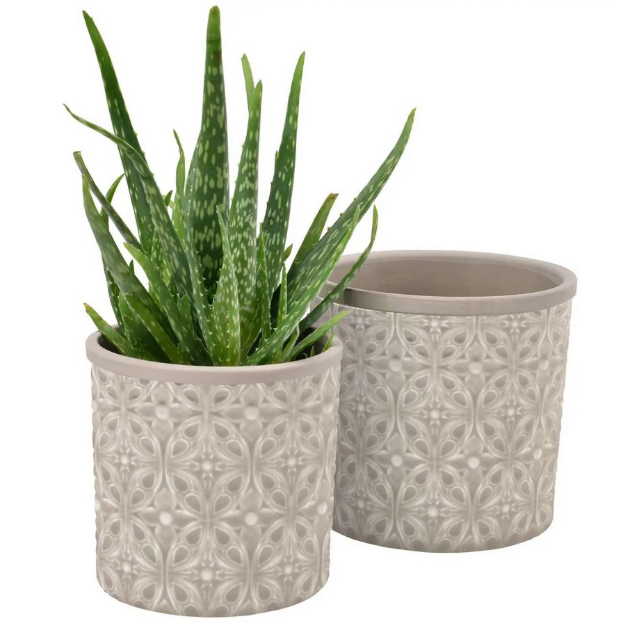 Collections * | Burgon & Ball Porto Grey Glazed Pot Large