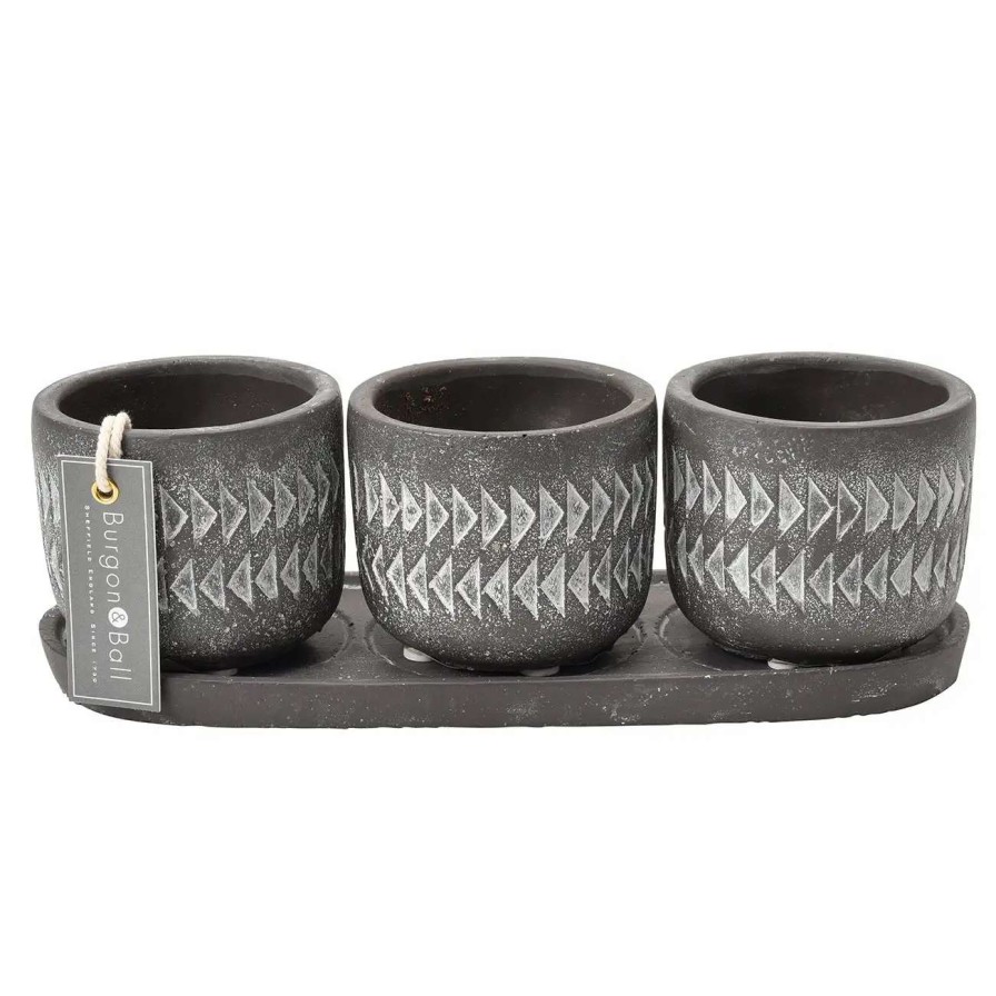 Collections * | Burgon & Ball Aztec Pots Set Of 3 With Tray