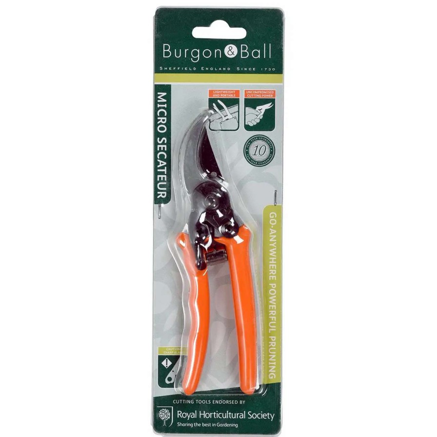 Tools * | Burgon & Ball Micro Secateur Rhs Endorsed Terracotta Handle