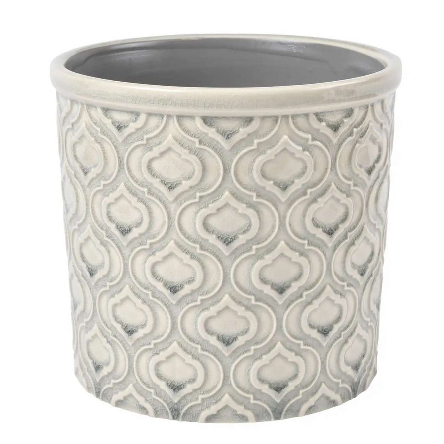 Collections * | Burgon & Ball Venetian Grey Glazed Pot Large