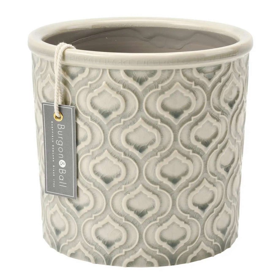 Collections * | Burgon & Ball Venetian Grey Glazed Pot Large