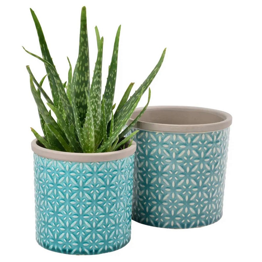 Collections * | Burgon & Ball Tuscany Blue Glazed Pot Large