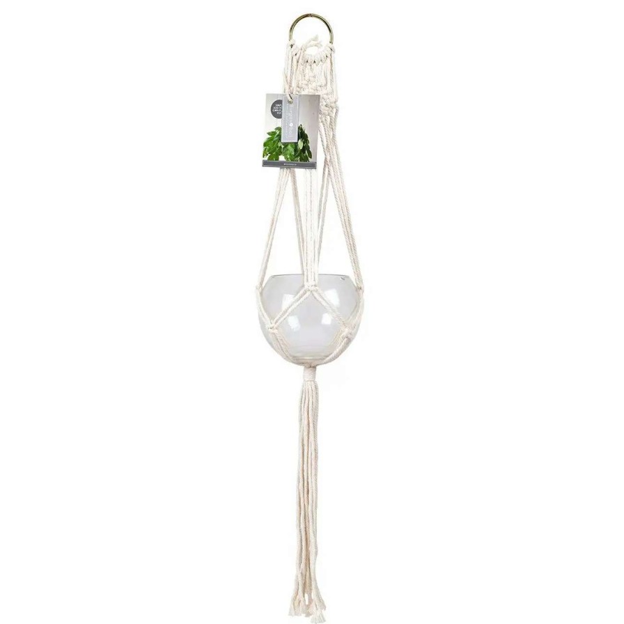 Collections * | Burgon & Ball Macrame Plant Pot Hanger Woodstock