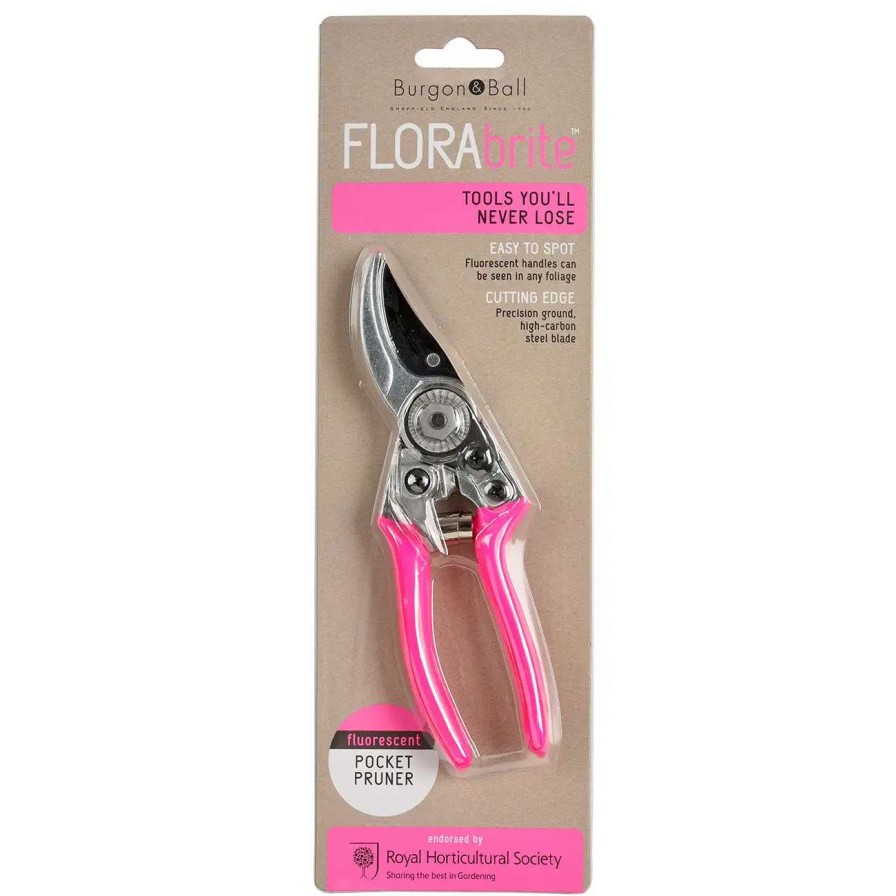 Tools * | Burgon & Ball Florabrite Pink Pocket Pruner